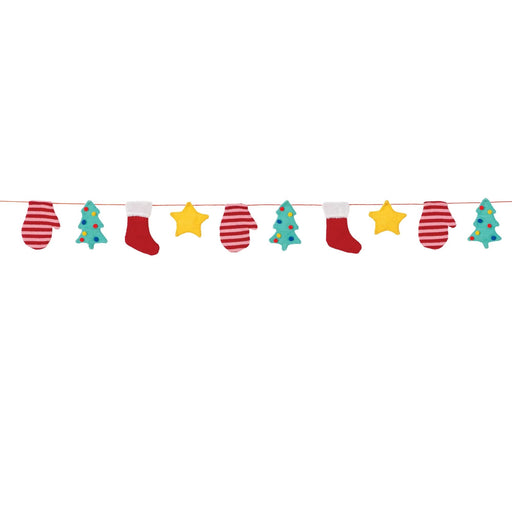 Christmas Mitten, Tree, Stocking Stuffed Garland 6.5' | 1ct - Zurchers