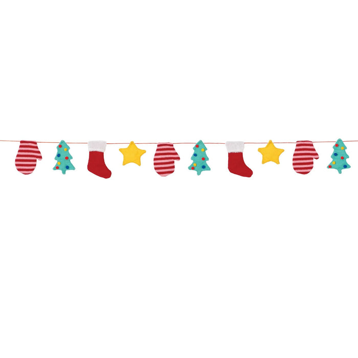 Christmas Mitten, Tree, Stocking Stuffed Garland 6.5' | 1ct - Zurchers