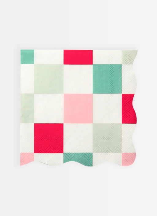 Christmas Multi Check Beverage Napkins | 16 ct - Zurchers
