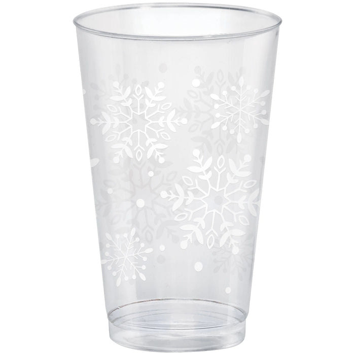 Christmas Plastic Snowflake Printed Tumblers 16 oz. | 26ct - Zurchers