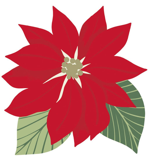 Christmas Poinsettia Shaped Placemats 12.75"x13" | 8ct - Zurchers