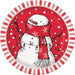 Christmas Red Stripe Snowman Dessert Plates 7in | 8ct - Zurchers