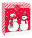 Christmas Red Stripe Snowman Gift Bag 10.5" x 14" | 1ct - Zurchers