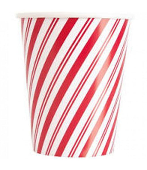 Christmas Red Striped Paper Cups 9oz | 8ct - Zurchers