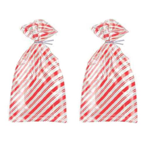 Christmas Red Striped Snowman Cello Bags 5" x 11" | 20ct - Zurchers