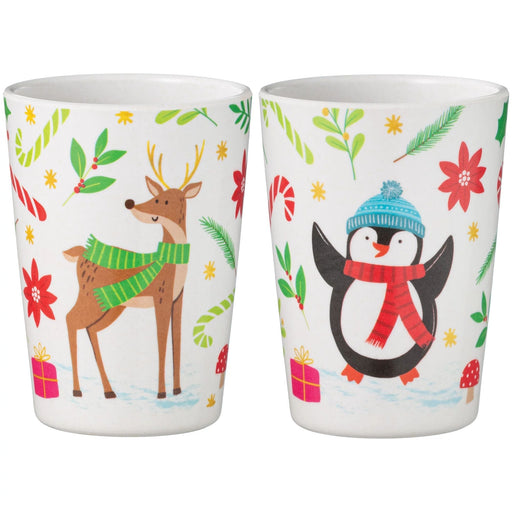 Christmas Reindeer & Penguin Plastic Cup 7.5oz | 1ct - Zurchers