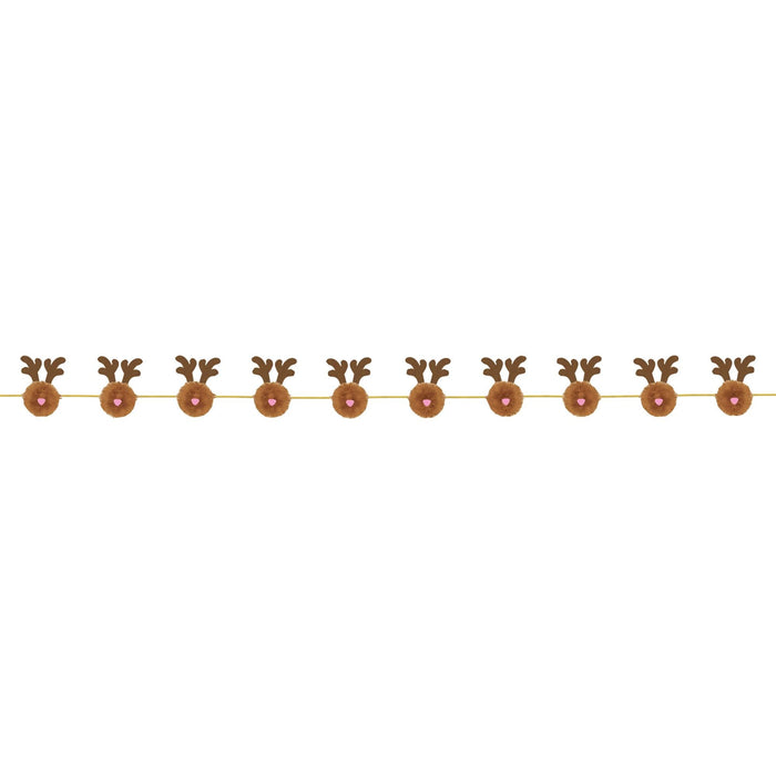 Christmas Reindeer Pom Pom Garland 5.5' | 1ct - Zurchers