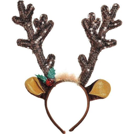 Christmas Sequin Reindeer Antlers Headband | 1 ct - Zurchers