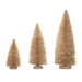 Christmas Sisal Bottle Brush Trees w/ Silver Glitter & Wood Bases | 3 ct - Zurchers