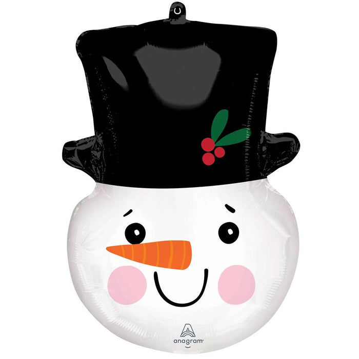 Christmas Smiley Snowman SuperShape Mylar Balloon 23′′ | 1ct - Zurchers