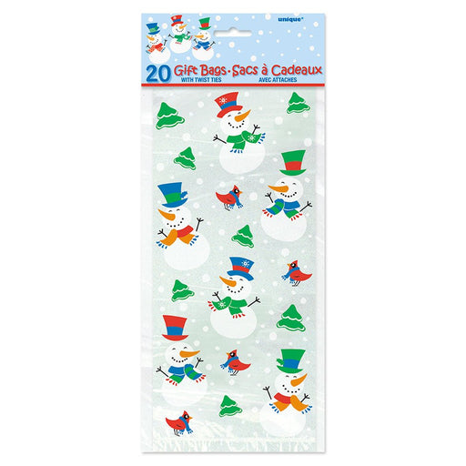 Christmas Snowman Glee Cello Bags 5" X 11" | 20 ct - Zurchers