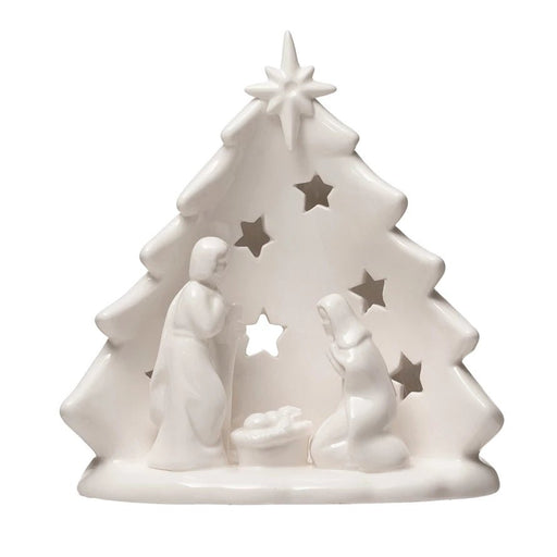 Christmas Stoneware Nativity with Tree | 1 ct - Zurchers