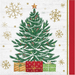 Christmas Tree Napkin with Presents and Gold Snowflakes | 1ct - Zurchers