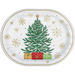 Christmas Tree Oval Serving Tray with Gold Snowflakes | 1ct - Zurchers