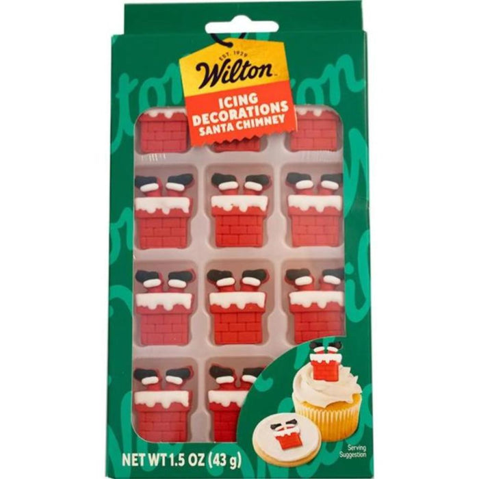 Christmas Wilton Santa Chimney Royal Icing Decorations | 12 ct - Zurchers