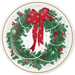 Christmas Wreath Plate with Red Bow & Pearls | 1ct - Zurchers