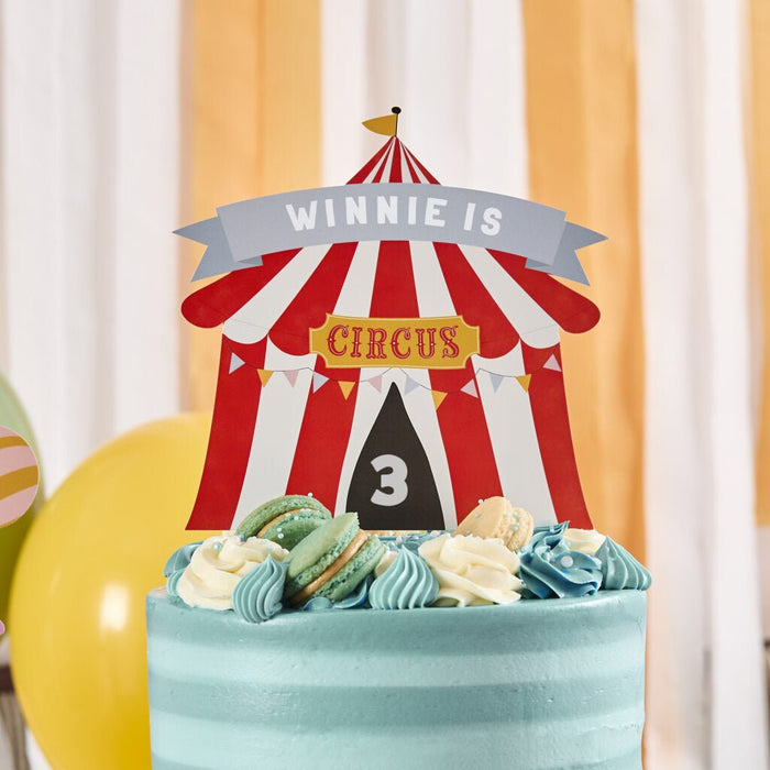 Circus Customizable Card Cake Topper | 1ct - Zurchers