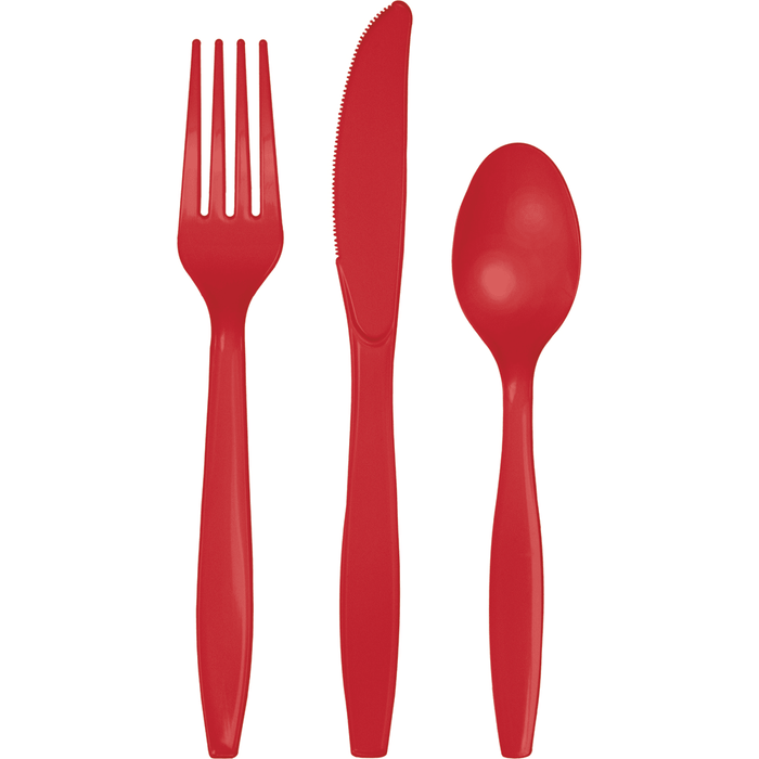 Classic Red Assorted Premium Plastic Cutlery 24 | ct - Zurchers