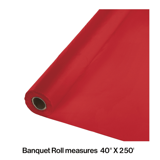 Classic Red Plastic Tablecover Roll 250'x40" | 1ct