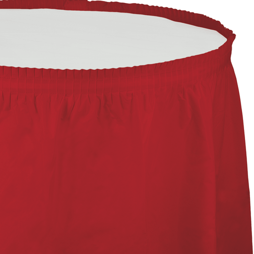 Classic Red Plastic Tableskirt | 1ct