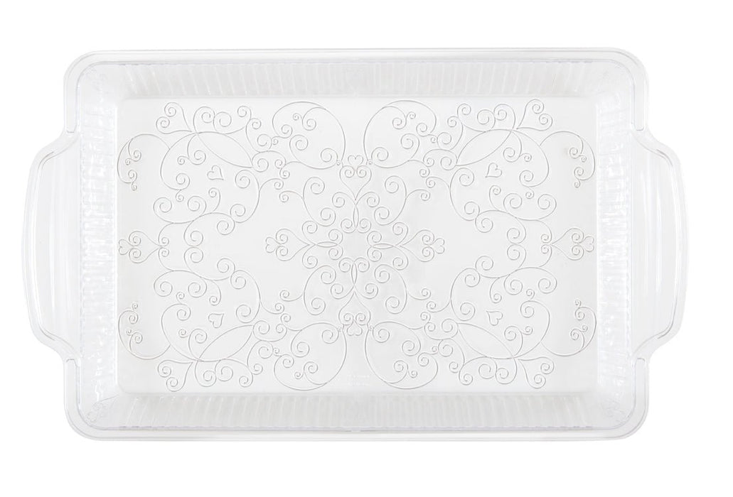 12x8 Clear Etchd Serving Tray Plastic - Party Supplies