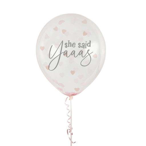Clear She Said Yaaas Heart Balloons | 5ct