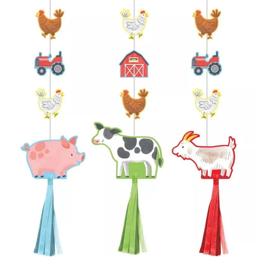Farm Animals Hanging Tassel Decorations | 3 ct - Zurchers