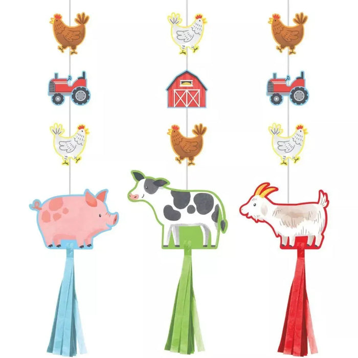 Farm Animals Hanging Tassel Decorations | 3 ct - Zurchers