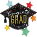 Color Stars Congrats Grad Cap Mylar Balloon 31" | 1ct