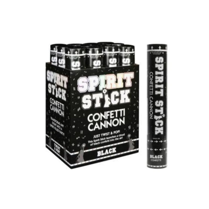 Confetti Spirit Stick Cannon Black 12" | 1 ct - Zurchers