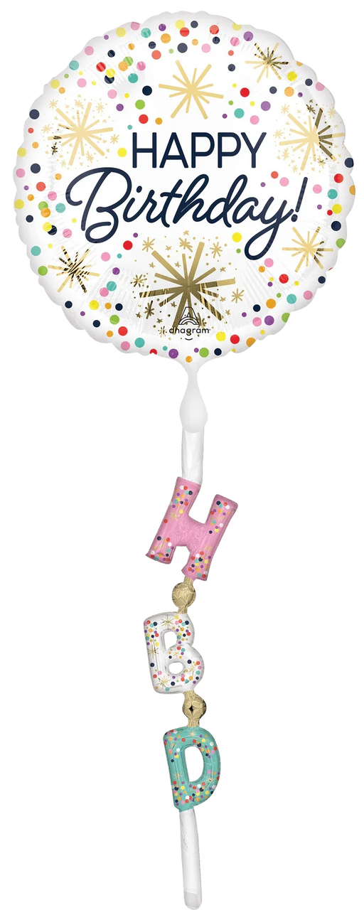 Confetti Sprinkle Birthday Airwalker Balloon | 1 ct - Zurchers