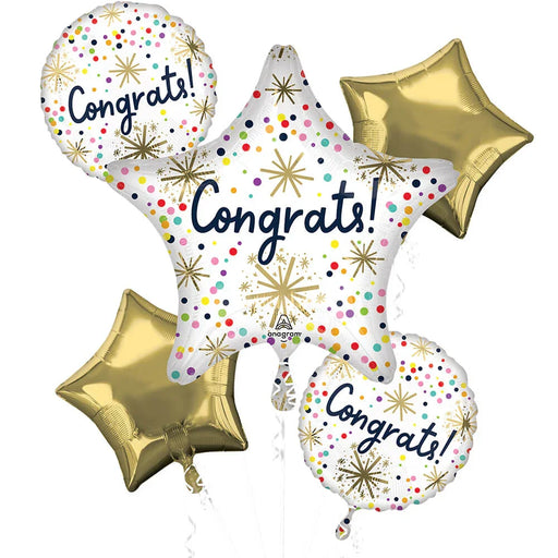 Confetti Sprinkle Congrats Balloon Bouquet | 5 pcs - Zurchers