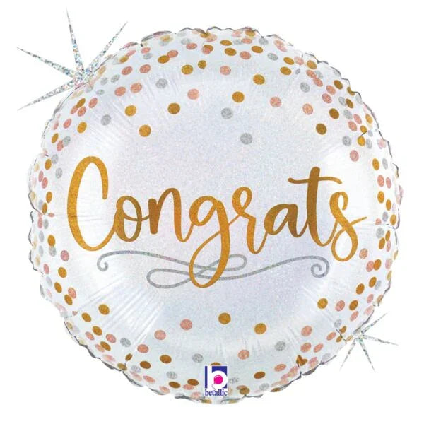 Congrats Confetti Glitter Mylar Balloon 18" | 1ct - Zurchers