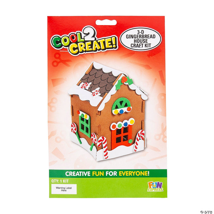 Cool2Create 3D Holiday Gingerbread House Craft Kit | 6 pcs. - Zurchers