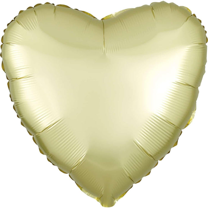 Pastel Satin Yellow Heart Mylar Balloon 18" | 1 ct - Zurchers
