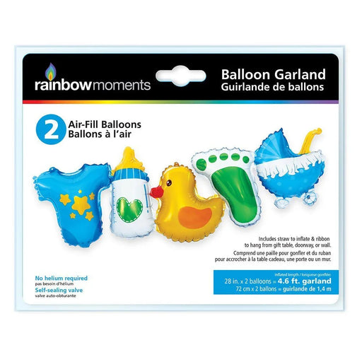 Air filled Blue Baby Balloon Garland | 1ct - Zurchers