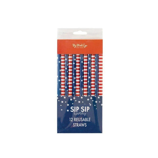 Patriotic Red White & Blue Straws 12pk | 1ct - Zurchers