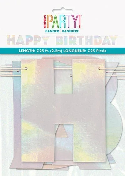 Iridescent Happy Birthday Letter Banner | 1ct - Zurchers