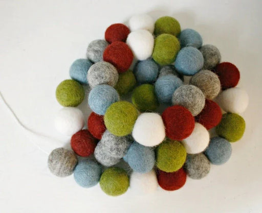 Green Blue Red Cream PomPom Garland | 1ct - Zurchers