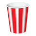 Carnival Striped Red & White Cups 8pk | 1ct - Zurchers