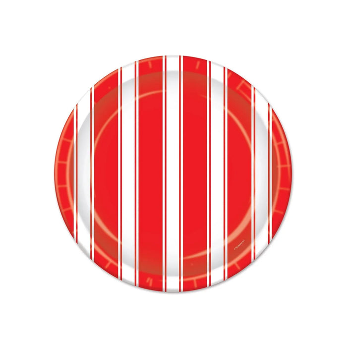 Carnival Striped Red & White 7" Paper Plates 8pk | 1ct - Zurchers