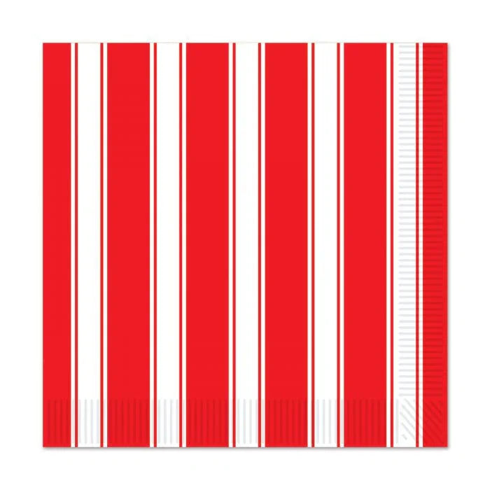 Carnival Striped Red & White Luncheon Napkins 16pk | 1ct - Zurchers