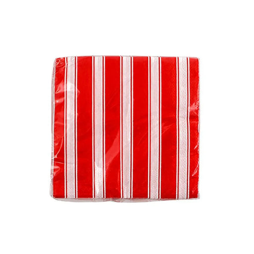 Carnival Striped Red & White Beverage Napkins | 1ct - Zurchers