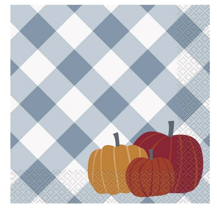 Pumpkin Gingham Luncheon Napkins | 16ct - Zurchers