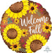 Welcome Fall Sunflower Satin Mylar | 1 ct - Zurchers