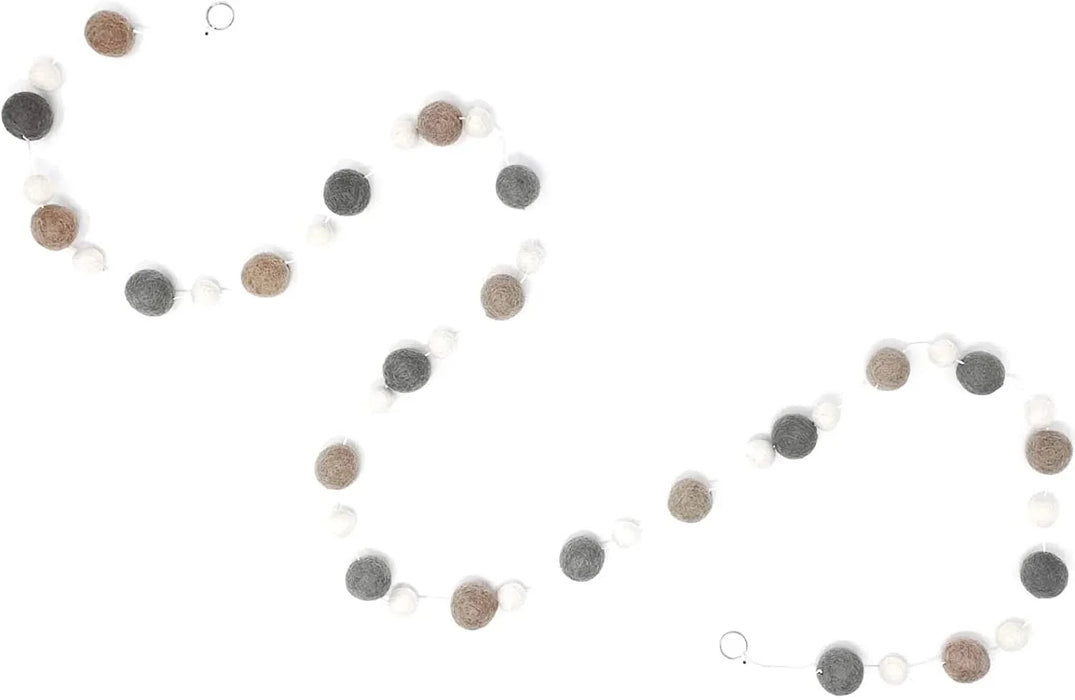 White & Gray Pompom Garland 6ft | 1ct - Zurchers