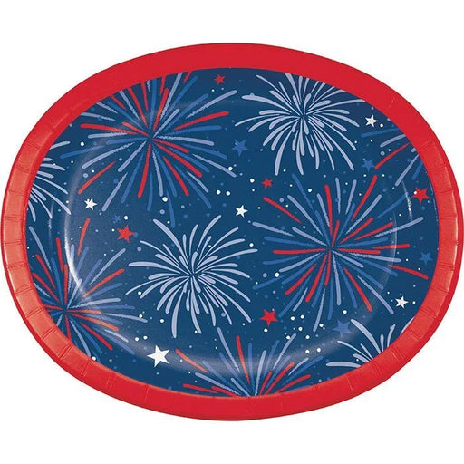 Fun Fireworks Oval Paper Platters 8pk | 1ct - Zurchers
