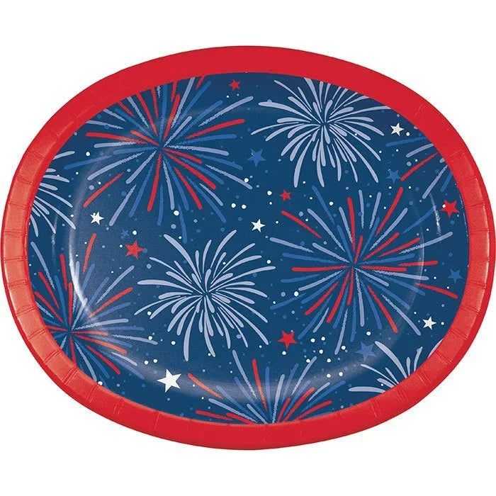 Fun Fireworks Oval Paper Platters 8pk | 1ct - Zurchers
