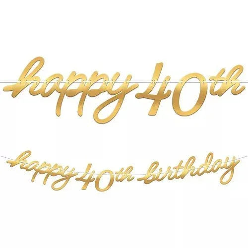 Golden Age 40th Birthday Letter Banner | 1ct - Zurchers