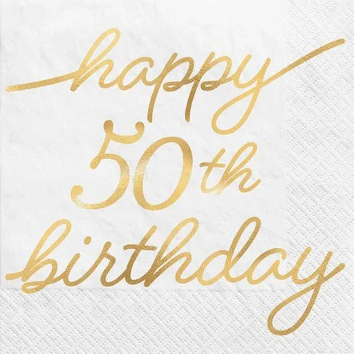 Golden Age 50th Birthday Beverage Napkins 16pk | 1ct - Zurchers